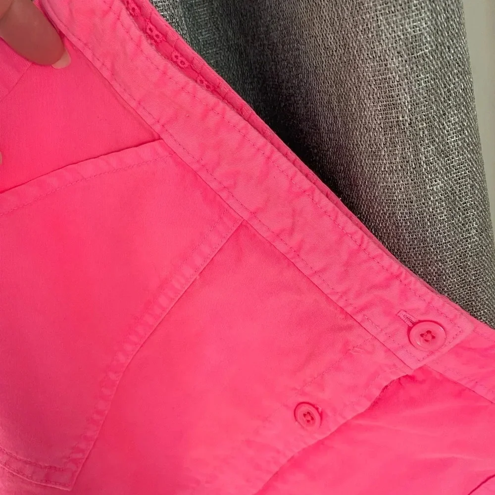 Vineyard Vines Girls Size 14 Skirt Neon Pink Button Front Pocket Skirt Bright‎
